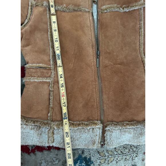 Dona Michi Genuine Suede Leather Bonded Faux Fur Zip Up Jacket Size Small - Picture 10 of 10